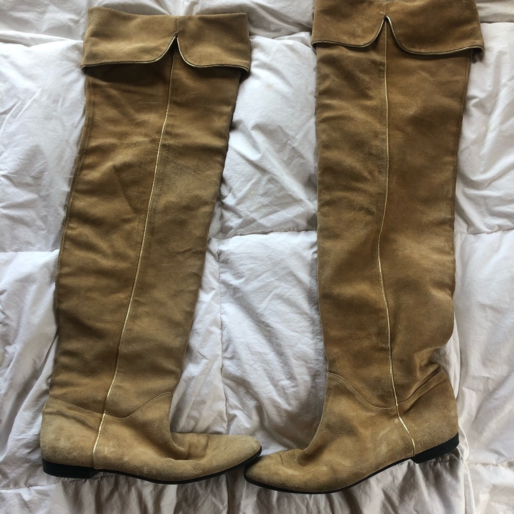 Vintage YSL OTK Tan Suede Boots